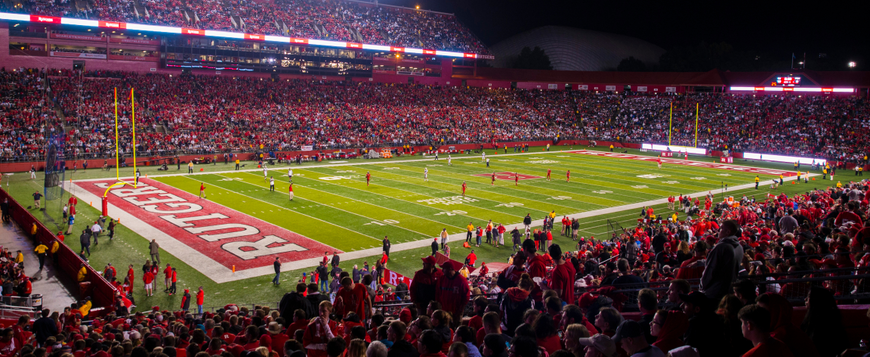 Photo: Football Game at Night.